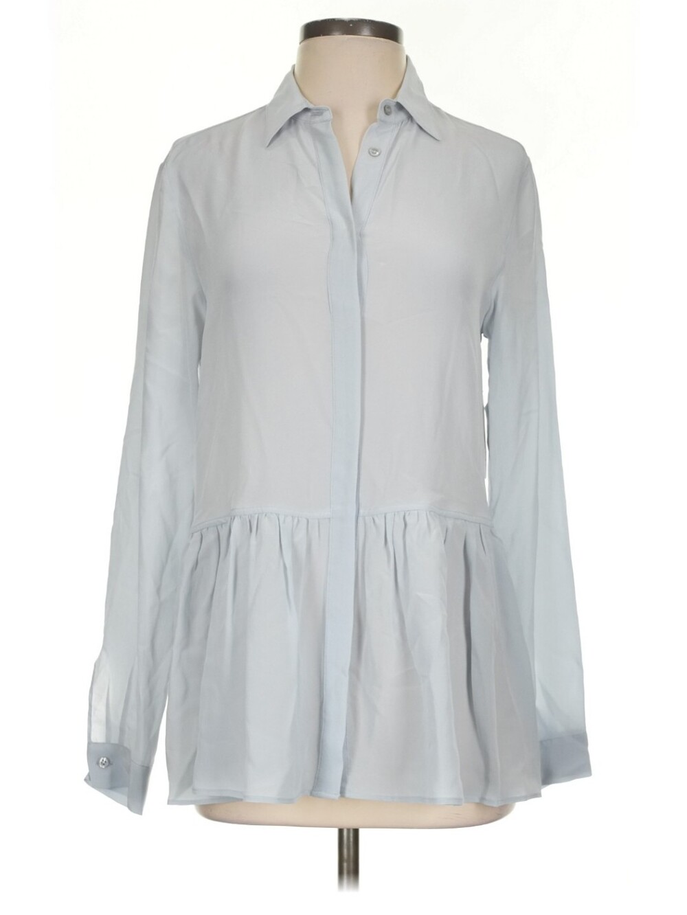 Women's Light Blue Peplum Tunic Blouse